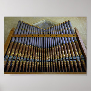 Gilded Vintage Church Organ Pipes Photography Poster