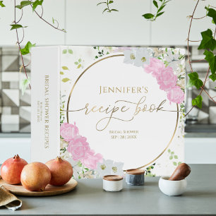 Gilded Wildflower Spring Bridal Shower Recipe Book Binder