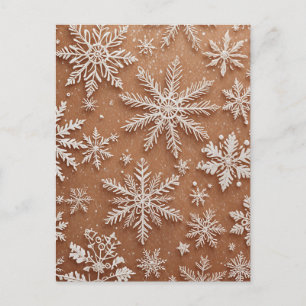 Gilded Winter Crystals Holiday Postcard