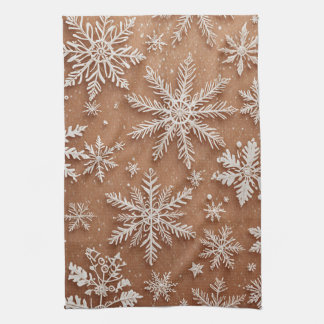 Gilded Winter Crystals Kitchen Towel