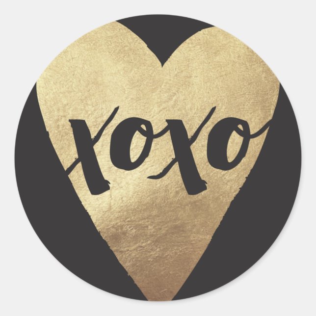 Gilded XOXO Valentine's Day Sticker - Black (Front)