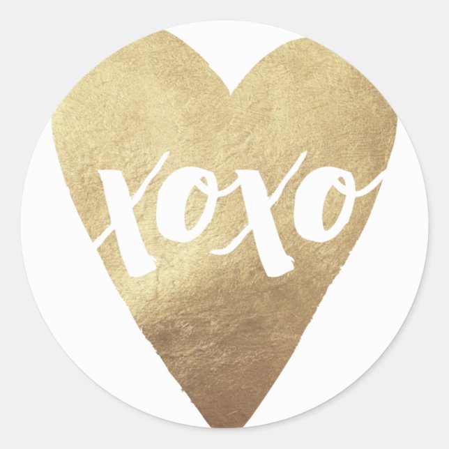 Gilded XOXO Valentine's Day Sticker - White (Front)