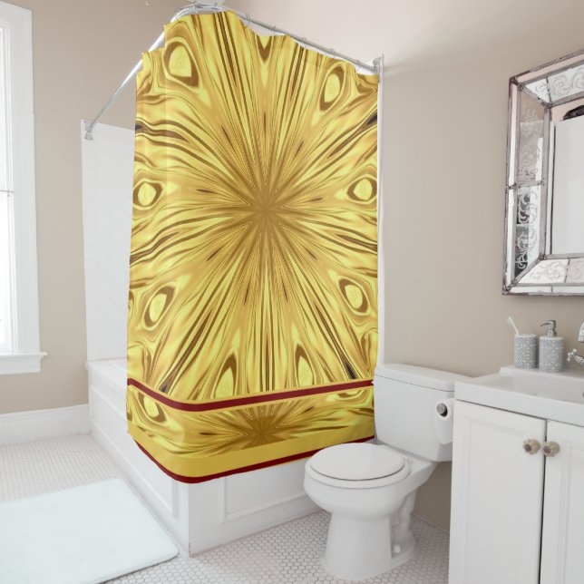 Gilded Zenith: Crimson & Gold Molten Swirl Luxury  (In Situ)