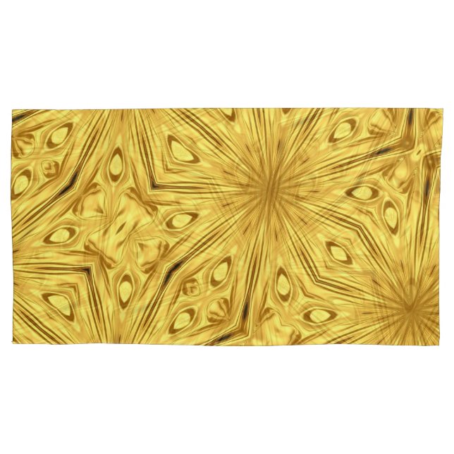 Gilded Zenith: Opulent Swirl Liquid Gold | High    Pillowcase (Front)