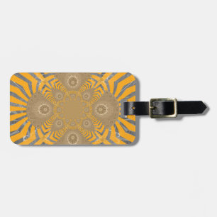 Gilded Zephyr: Elegance in Golden Yellow & Chrome Luggage Tag