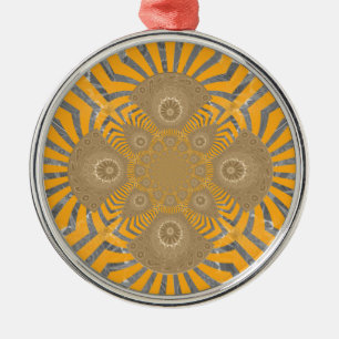 Gilded Zephyr: Elegance in Golden Yellow & Chrome Metal Ornament