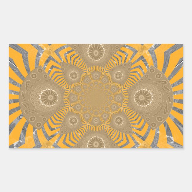 Gilded Zephyr: Elegance in Golden Yellow & Chrome Sticker (Front)