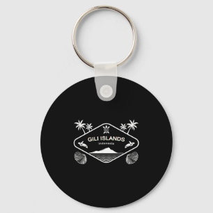 Gili Islands Indonesia Sea Turtle Palms Vacation S Keychain