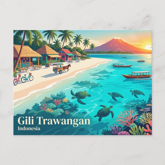 Gili Trawangan Indonesia Postcard (Front)
