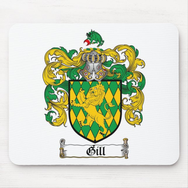 GILL FAMILY CREST -  GILL COAT OF ARMS MOUSE PAD (Front)
