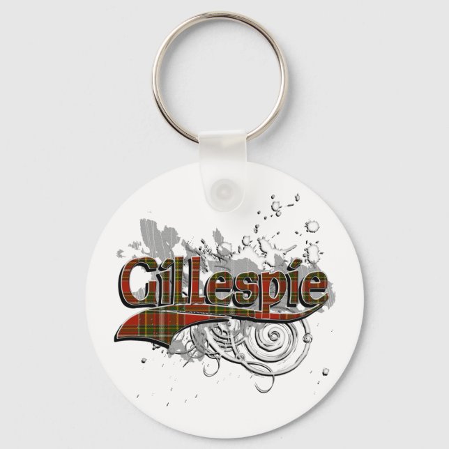 Gillespie Tartan Grunge Keychain (Front)