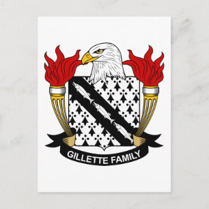 Gillette Family Crest Postcard