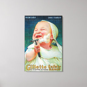 Gillette Safety Razor - Begin Early Shave Canvas Print