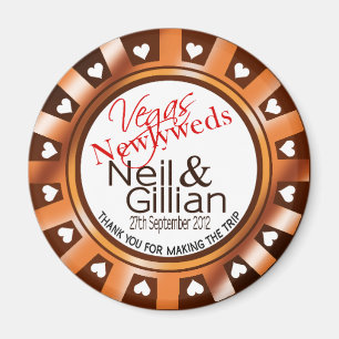 Gillian's Vegas Newlyweds Casino Chip Magnet Favor