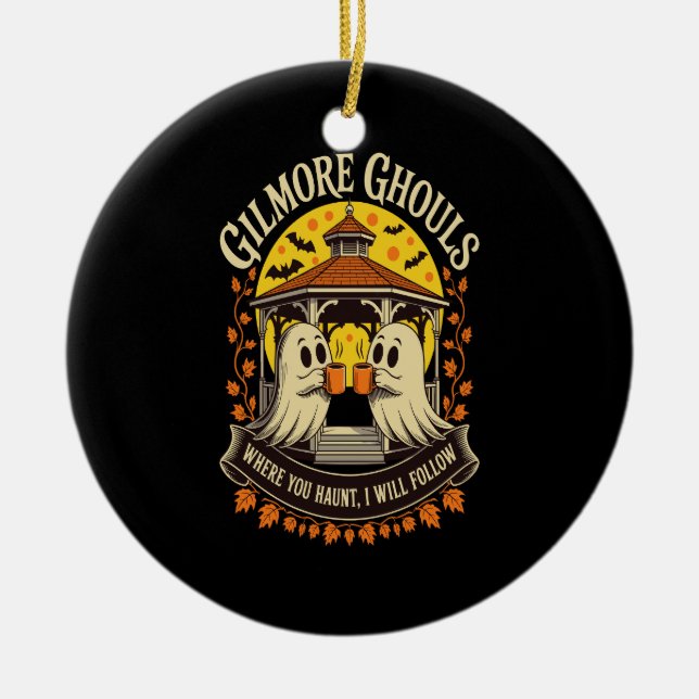 Gilmore Ghouls Halloween Ghost Ceramic Ornament (Front)