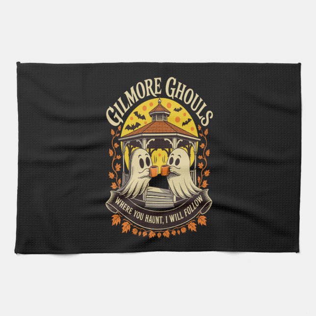 Gilmore Ghouls Halloween Ghost Kitchen Towel (Horizontal)