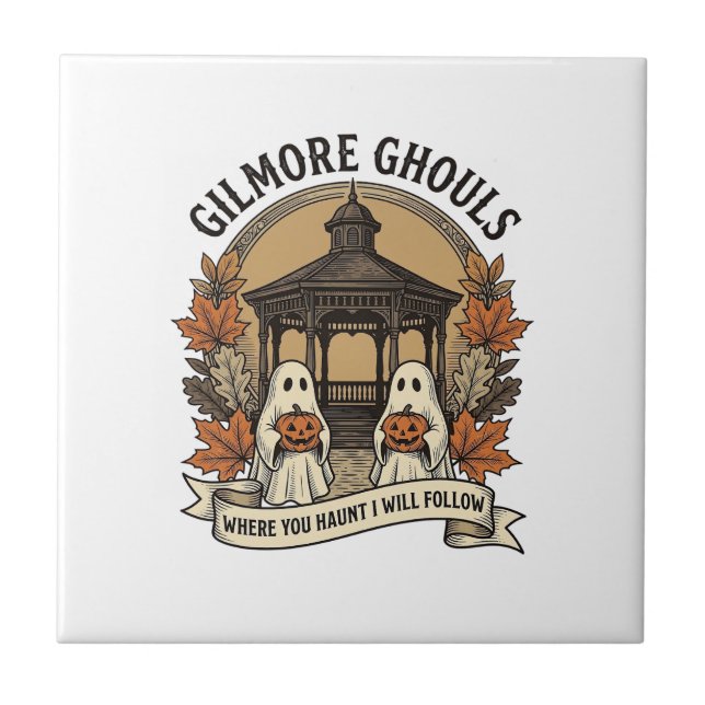 Gilmore Ghouls Vintage Halloween Ghost Tile (Front)