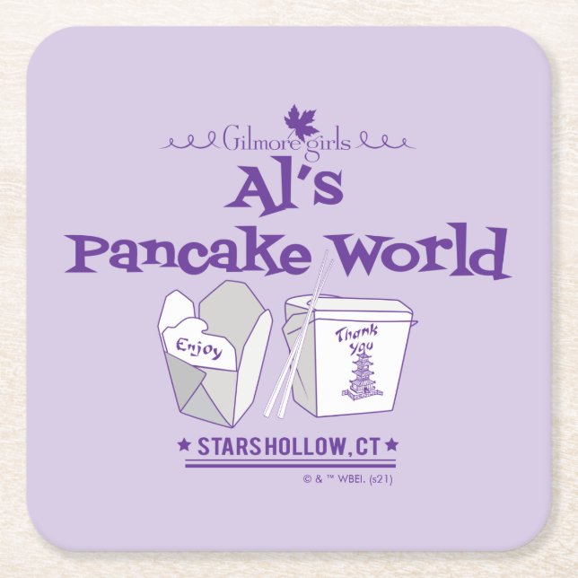Gilmore Girls | Al's Pancake World Square Paper Coaster (Front)