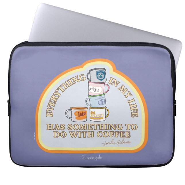 Gilmore Girls | Coffee Quote Graphic Laptop Sleeve (Front)