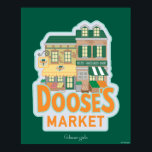 Gilmore Girls | Doose's Market Poster<br><div class="desc">Take a stroll down memory lane with this fun and colourful illustration of Doose's Market, the local grocery store where many Stars Hollow antics unfold. Featuring the quaint exterior with vibrant fruits, vegetables, and the iconic store sign, this design is perfect for fans who appreciate the quirky charm of Taylor...</div>