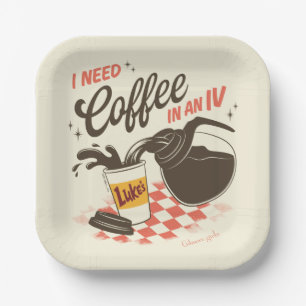 Gilmore Girls Luke’s Coffee IV Quote Paper Plate