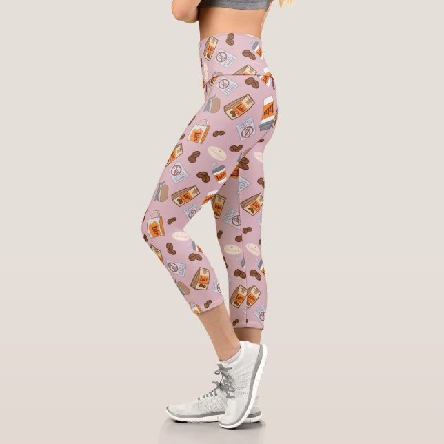 Gilmore Girls | Luke's Diner Coffee Pattern Capri Leggings (Left)