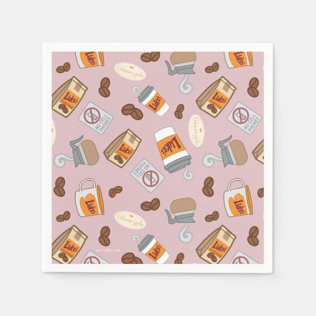 Gilmore Girls | Luke's Diner Coffee Pattern Napkin (Front)