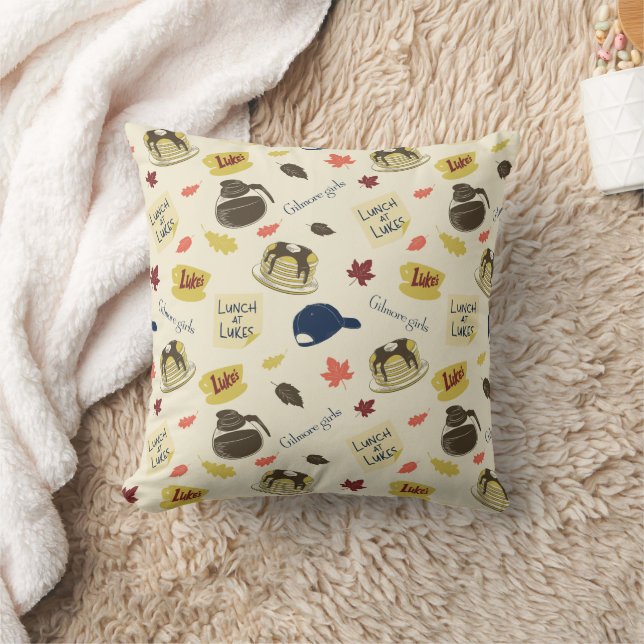Gilmore Girls Lunch at Luke’s Pattern Throw Pillow (Blanket)