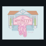 Gilmore Girls | Miss Patty's School of Ballet Poster<br><div class="desc">Embrace the charm of Stars Hollow with this delightful illustration of Miss Patty's School of Ballet. Featuring the iconic ballet slippers and pastel pink sign, this design captures the essence of the beloved dance studio where so many town stories begin.</div>