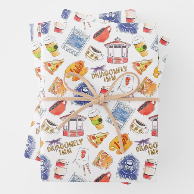 Gilmore Girls Pattern Wrapping Paper Sheet (In situ)