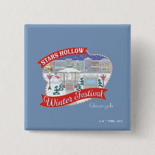 Gilmore Girls Stars Hollow Winter Festival 2 Inch Square Button