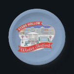 Gilmore Girls | Stars Hollow Winter Festival Paper Plate<br><div class="desc">Celebrate the winter wonderland of Stars Hollow with this enchanting Winter Festival design. Featuring snow-covered buildings,  twinkling lights,  and festive decorations,  this artwork brings to life the warmth and community spirit of the town’s holiday season.</div>