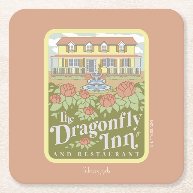 Gilmore Girls | The Dragonfly Inn & Restaurant Square Paper Coaster (Front)