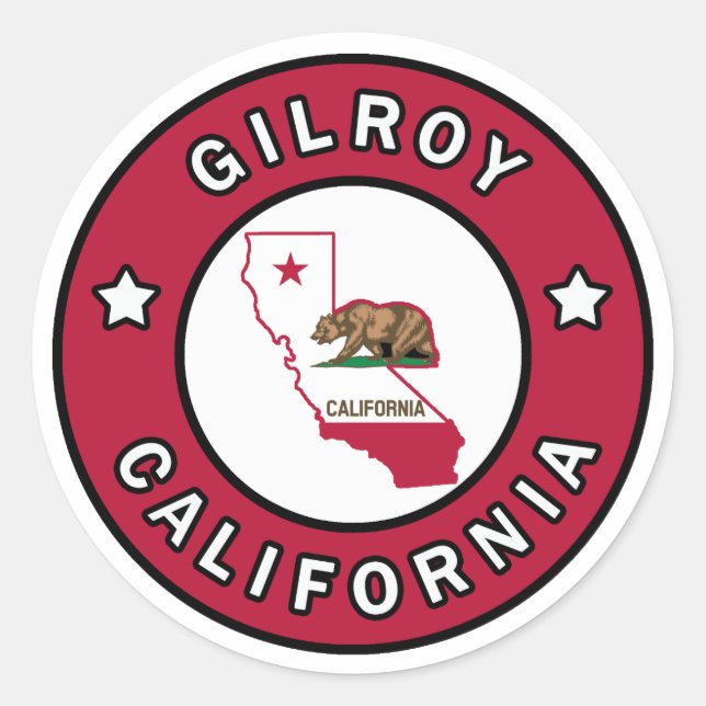 Gilroy California Classic Round Sticker (Front)