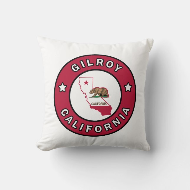 Gilroy California Throw Pillow (Front)