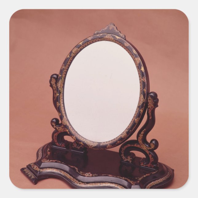 Gilt-painted papier-mache mirror, c.1890 square sticker (Front)