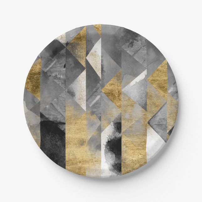 Gilt Reflections I Paper Plate (Front)