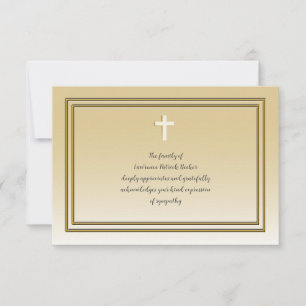 Gilt Sympathy Carte de remerciements