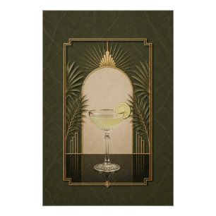 Gimlet Art Deco Poster   Bar Art