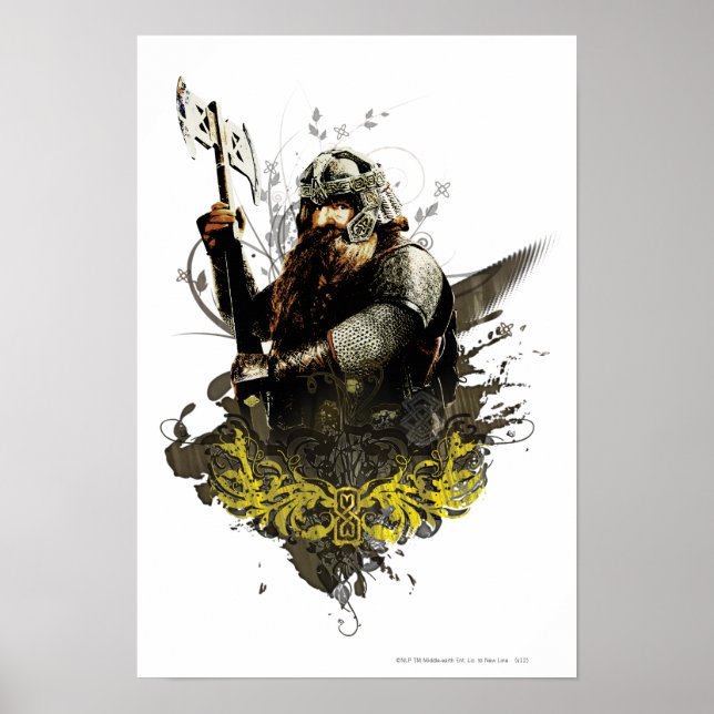 GIMLI™ With Ax Vector Collage Poster (Front)