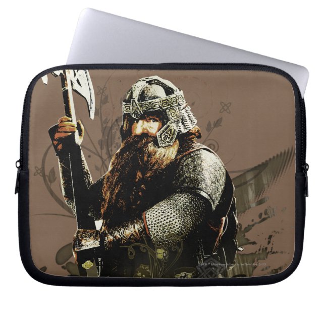 GIMLI™ With Axe Vector Collage Laptop Sleeve (Front)