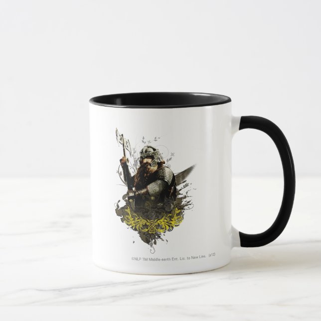 GIMLI™ With Axe Vector Collage Mug (Right)