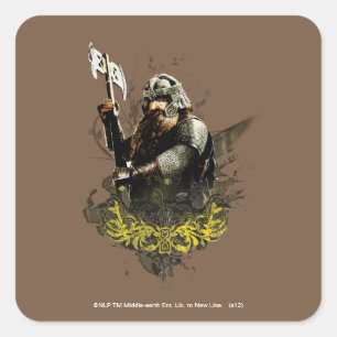 GIMLI™ With Axe Vector Collage Square Sticker