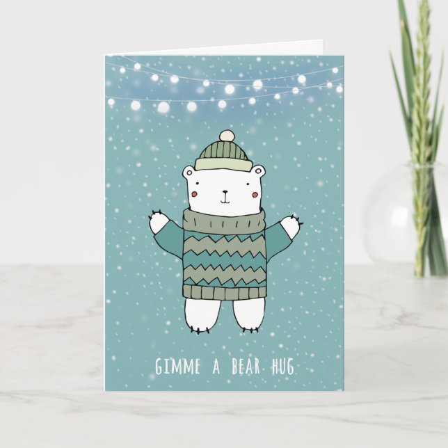 gimme a bear hug christmas holiday card (Front)