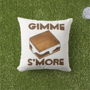 Gimme S'more Campfire Marshmallow Smores Foodie Throw Pillow
