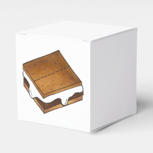 Gimme S'more! Homemade Campfire Camp Smores Favor Box (Front Side)