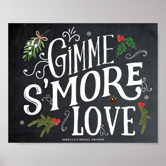 gimme smore love christmas favors sign (Front)