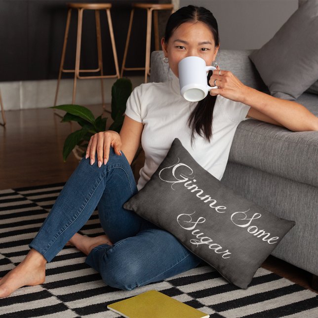 Gimme Some Sugar•Black Chalkboard Lumbar Pillow (Creator Uploaded)