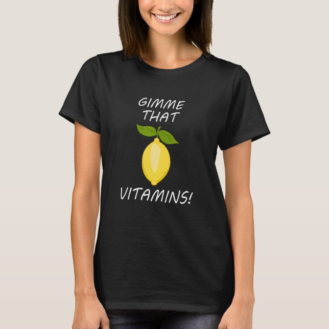 Gimme Vitamins Ironic Summer Lemonade Fruits T-Shirt (Front)