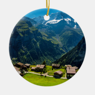 Gimmelwald In Swiss Alps - Switzerland Ceramic Ornament